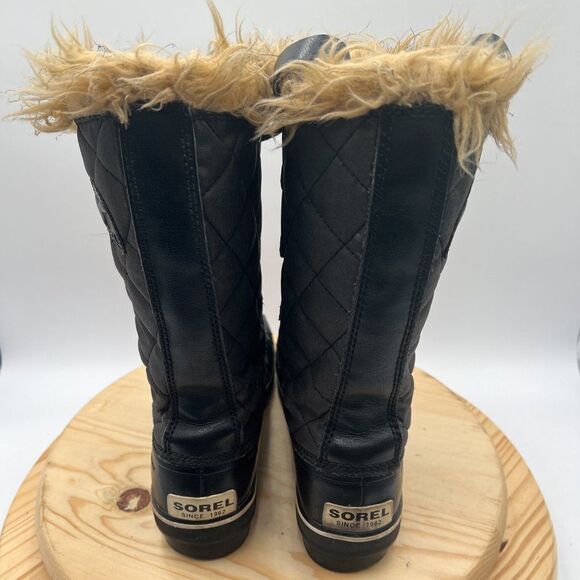 Sorel Tofino II Waterproof Boots Womens 9 Black Insulated Winter Faux Fur - Picture 4 of 12